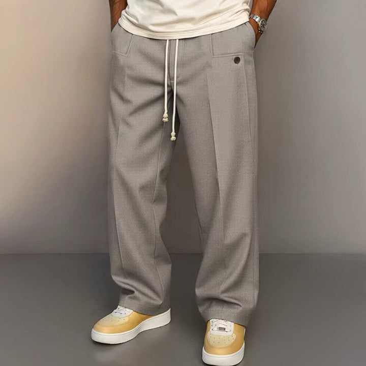 Herren Weite Kordelzug-Bundhose Modern Geschnitten - Hellgrau