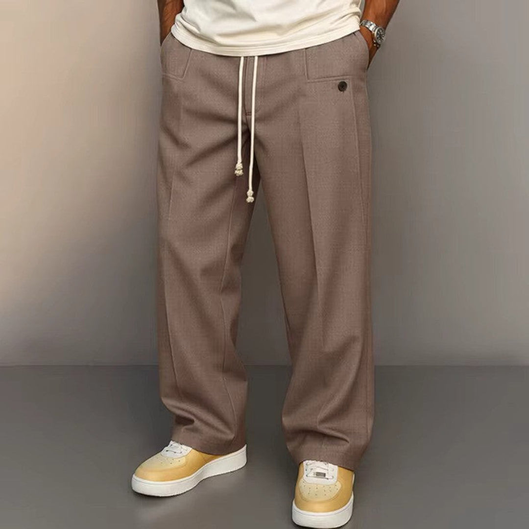 Herren Weite Kordelzug-Bundhose Modern Geschnitten - Hellbraun