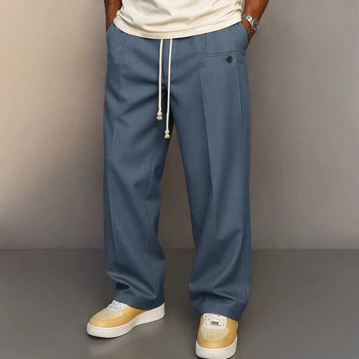 Herren Weite Kordelzug-Bundhose Modern Geschnitten - Blau