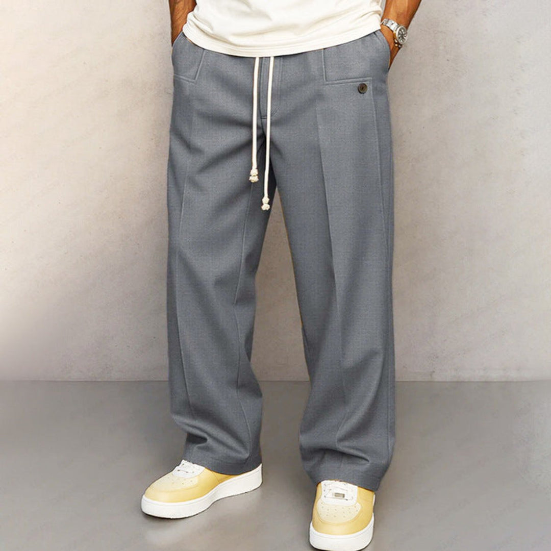 Herren Weite Kordelzug-Bundhose Modern Geschnitten - Grau