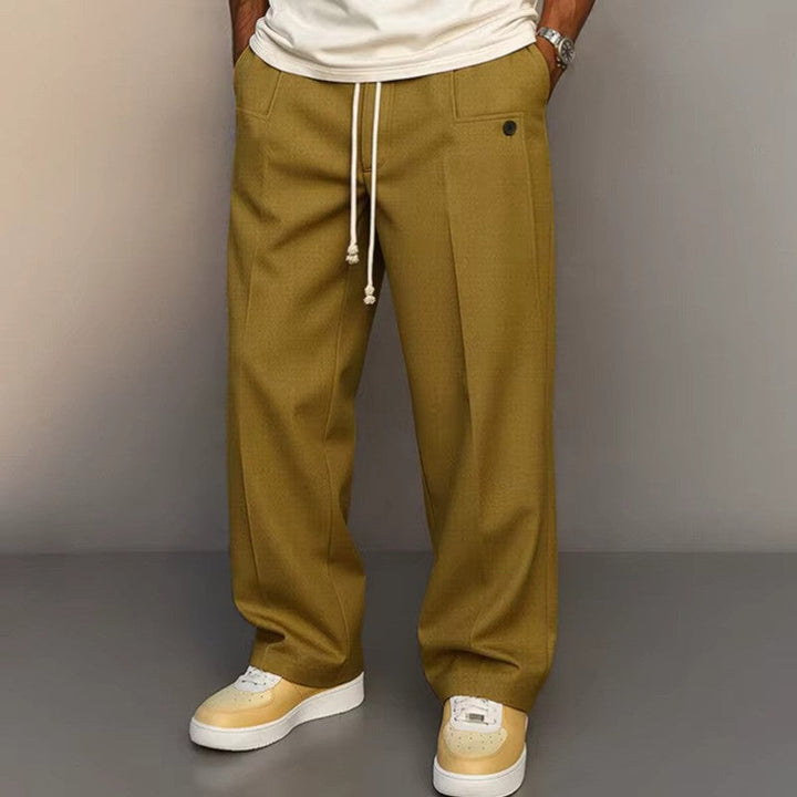 Herren Weite Kordelzug-Bundhose Modern Geschnitten - Khaki