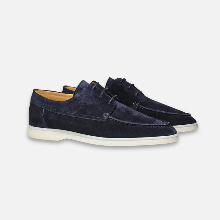 Herren Wildleder-Optik Schnürloafer Bootsschuh-Derby - Dark Blue