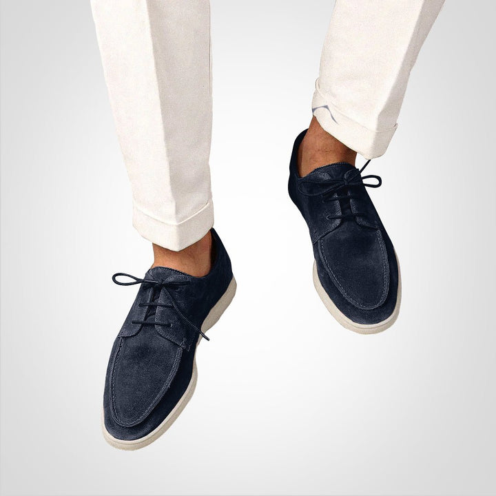 Herren Wildleder-Optik Schnürloafer Bootsschuh-Derby