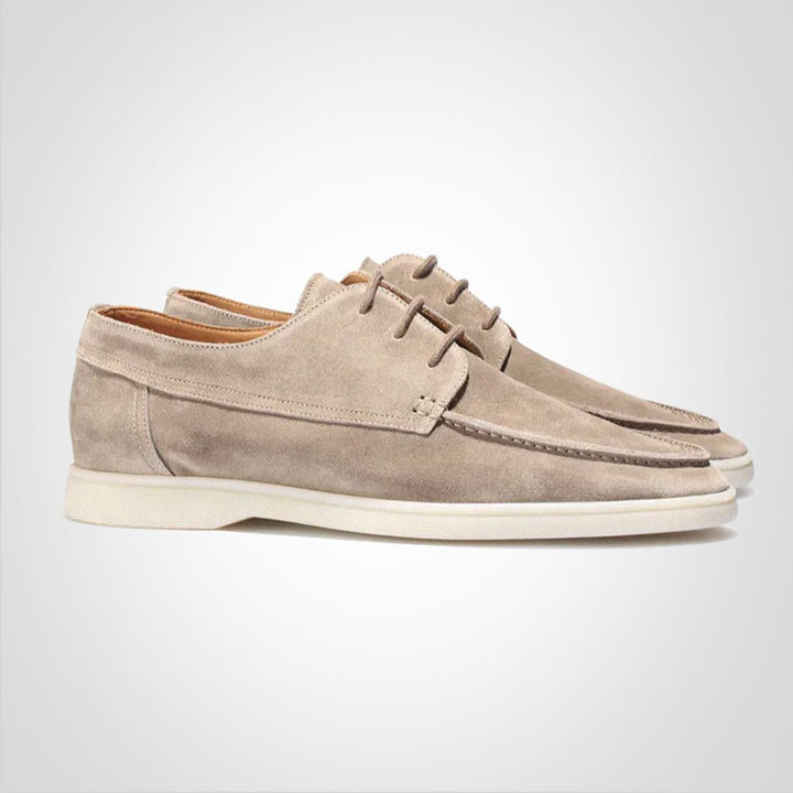Herren Wildleder-Optik Schnürloafer Bootsschuh-Derby - Beige