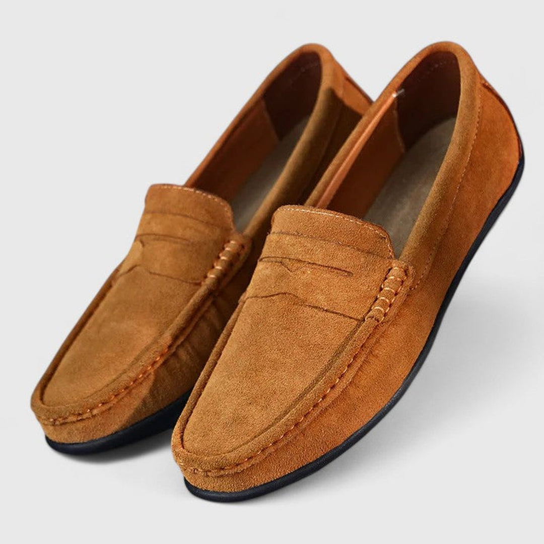 Herren Wildleder Penny-Loafer Klassischer Slip-on Komfortschuh - Beige