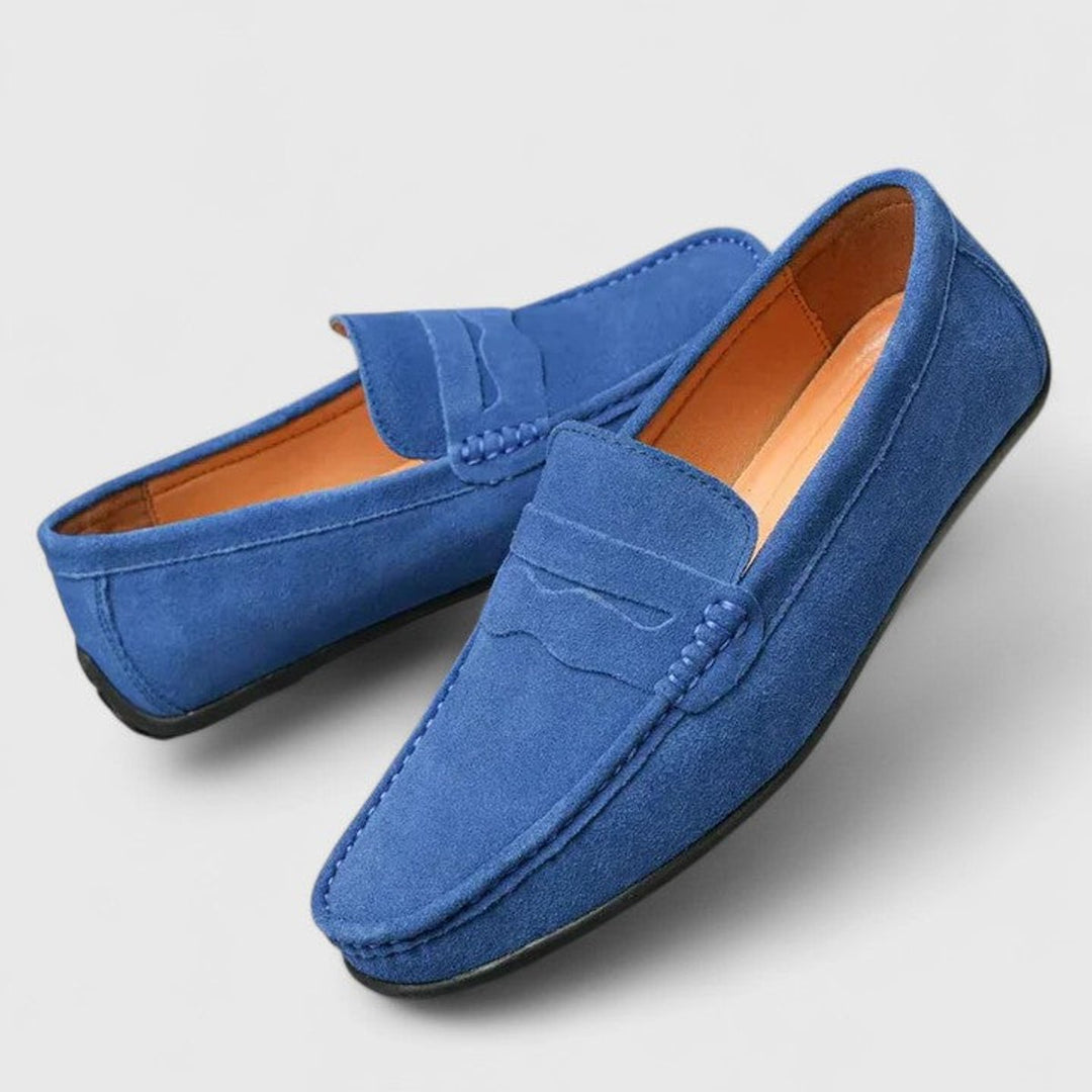 Herren Wildleder Penny-Loafer Klassischer Slip-on Komfortschuh