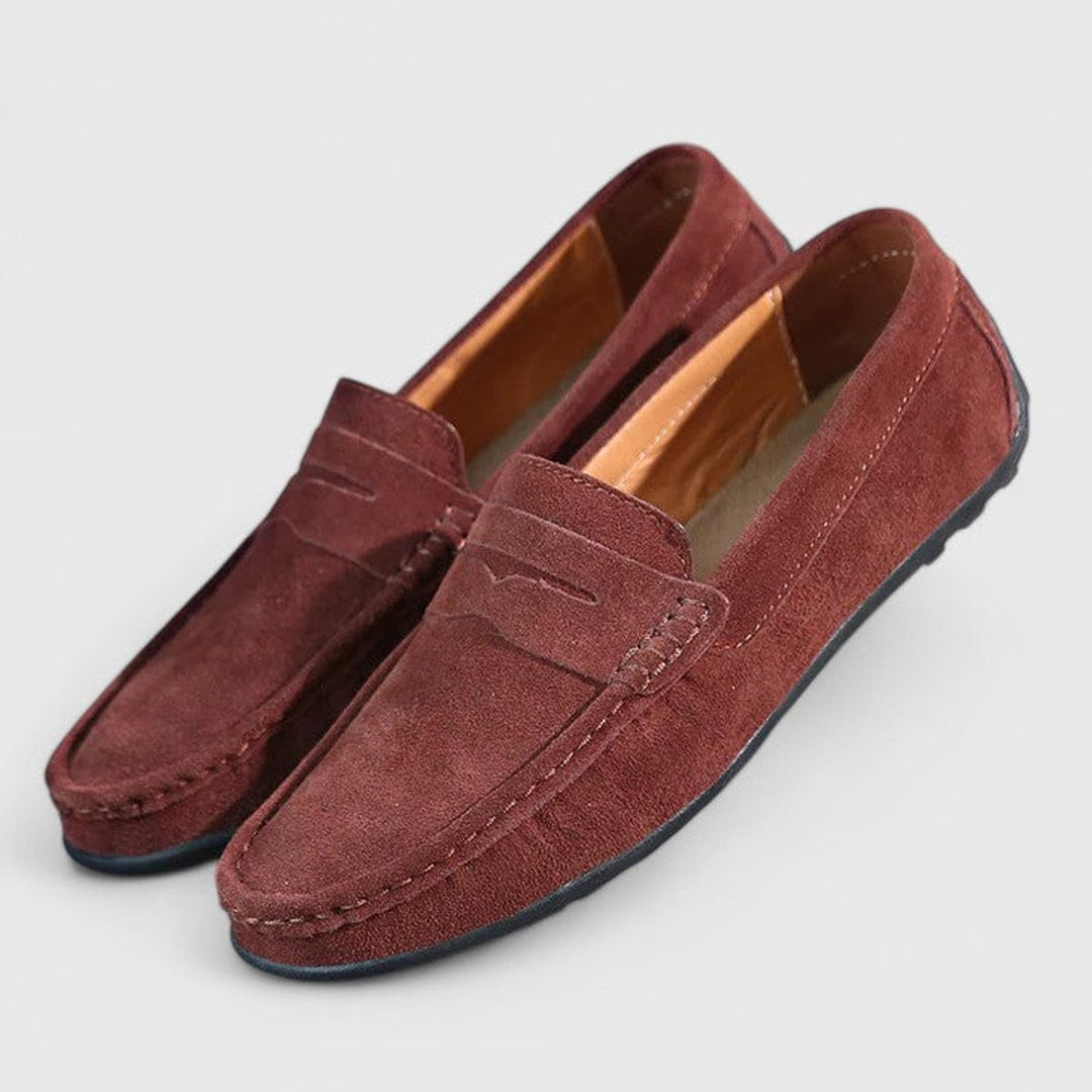Herren Wildleder Penny-Loafer Klassischer Slip-on Komfortschuh - Kastanienbraun