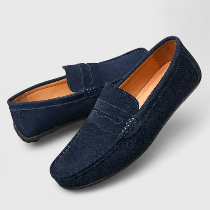 Herren Wildleder Penny-Loafer Klassischer Slip-on Komfortschuh