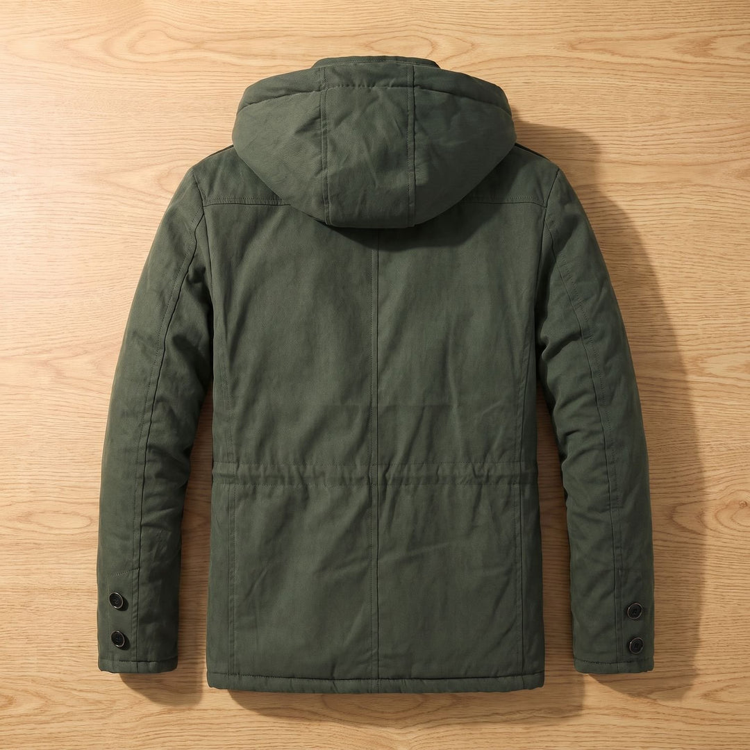 Herren Winterjacke Fleecefutter Kapuze Steppjacke