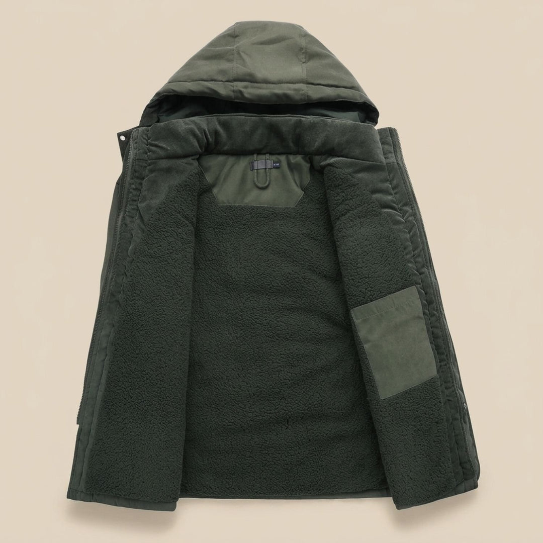 Herren Winterjacke Fleecefutter Kapuze Steppjacke