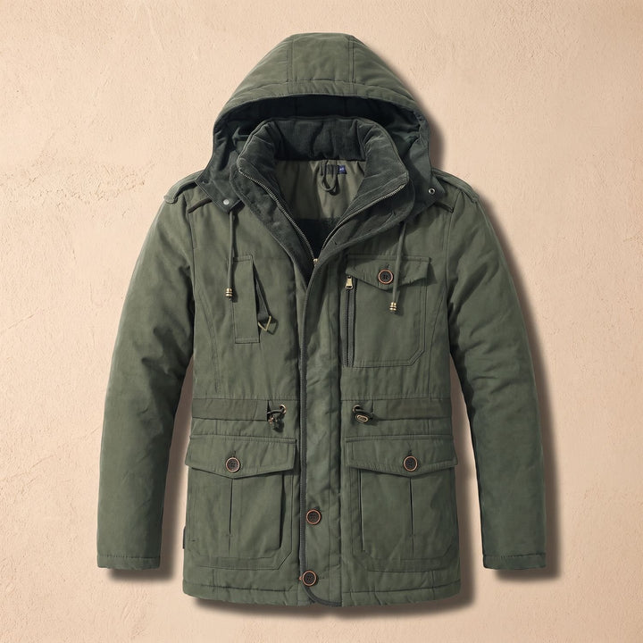 Herren Winterjacke Fleecefutter Kapuze Steppjacke