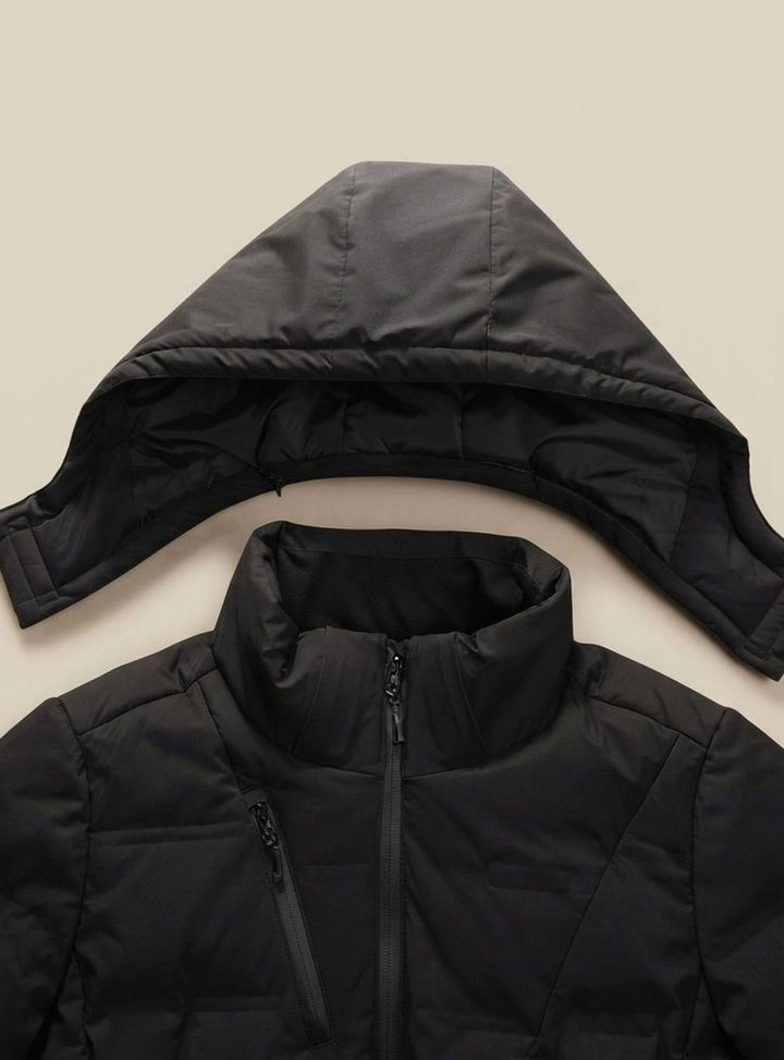 Herren Winterjacke Gefütterte Kapuzenjacke Abnehmbare Kapuze