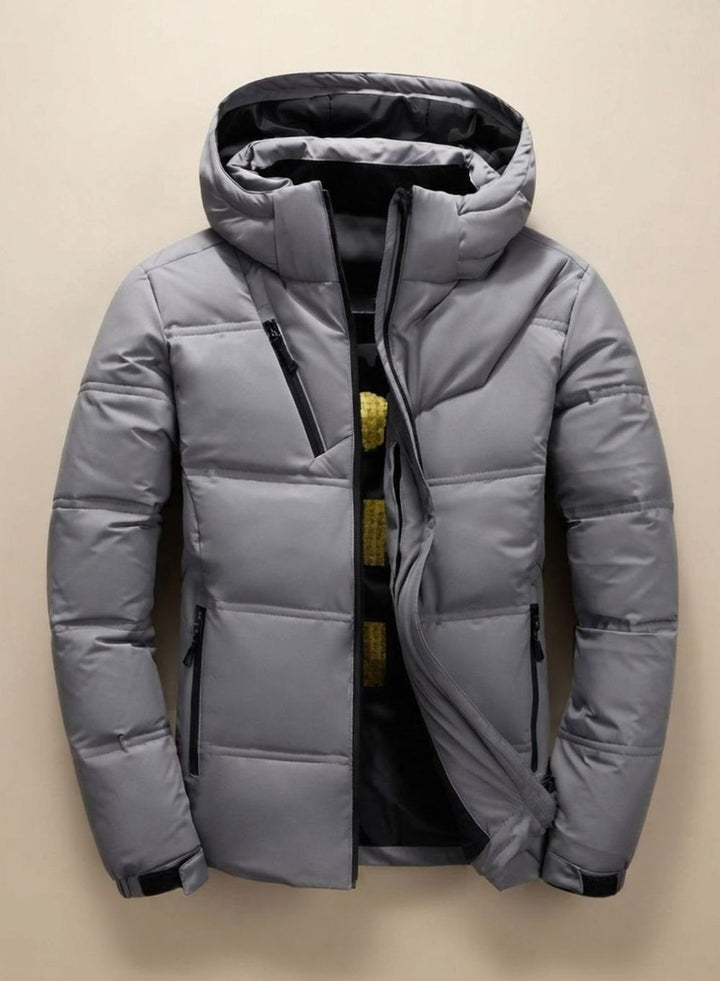 Herren Winterjacke Gefütterte Kapuzenjacke Abnehmbare Kapuze