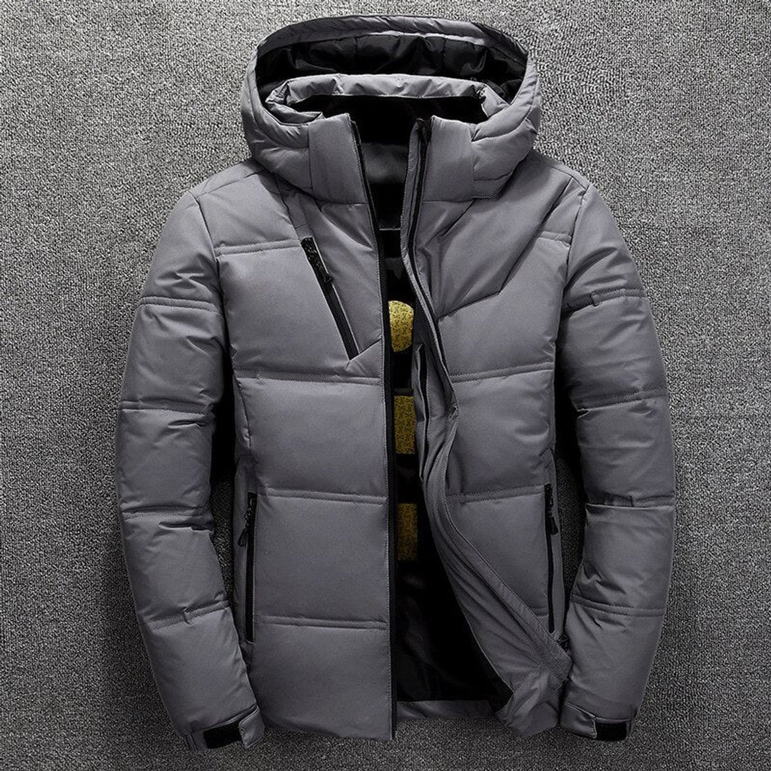 Herren Winterjacke Gefütterte Kapuzenjacke Abnehmbarer Kapuze Polyester