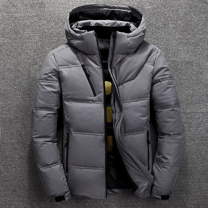 Herren Winterjacke Gefütterte Kapuzenjacke Abnehmbarer Kapuze Polyester