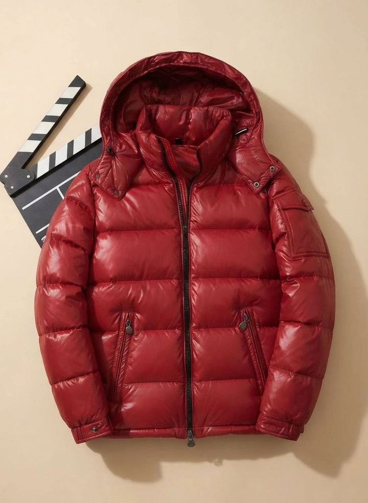 Herren Winterjacke Glänzende Winddichte Entendaunen Steppjacke