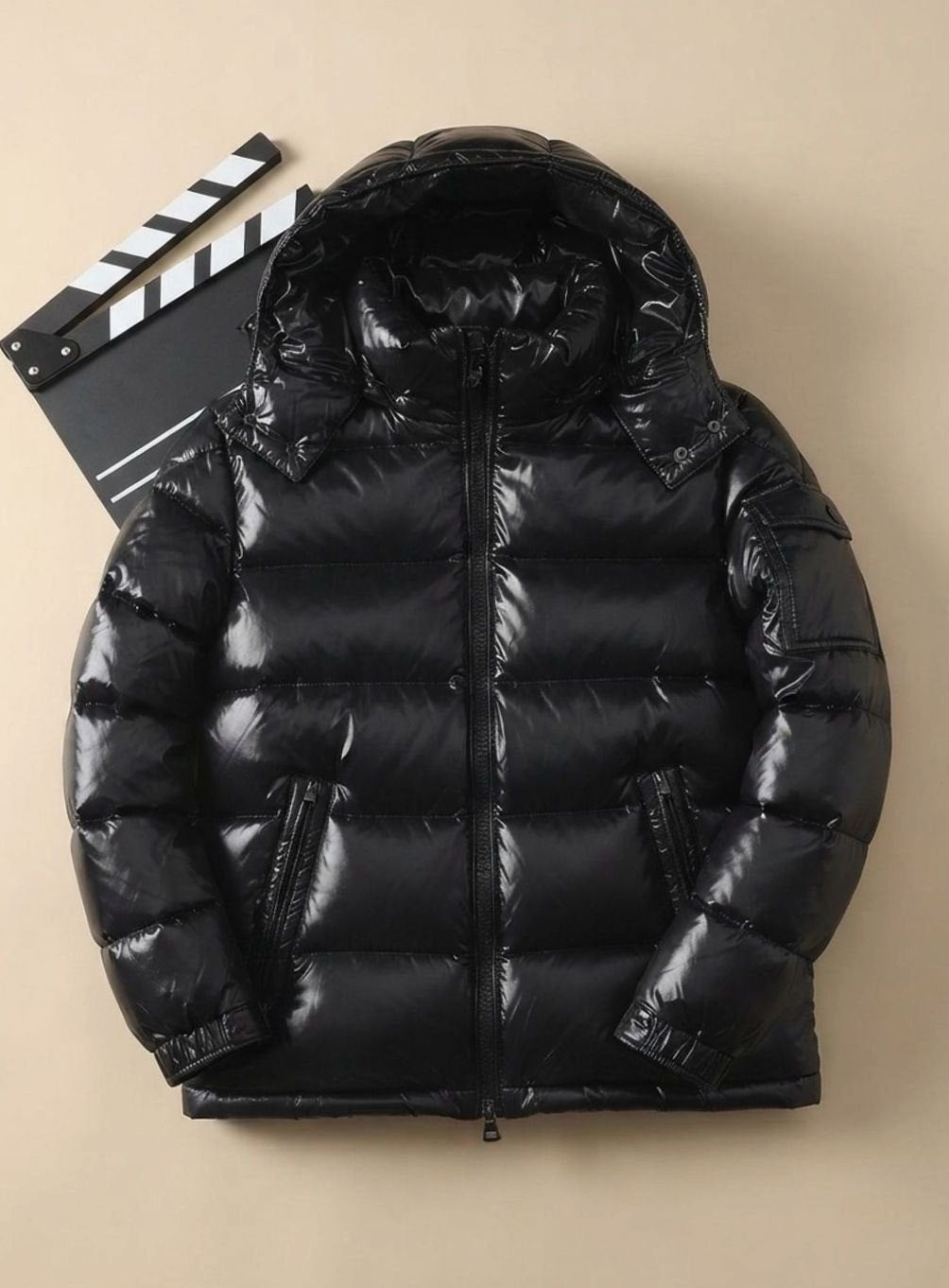 Herren Winterjacke Glänzende Winddichte Entendaunen Steppjacke
