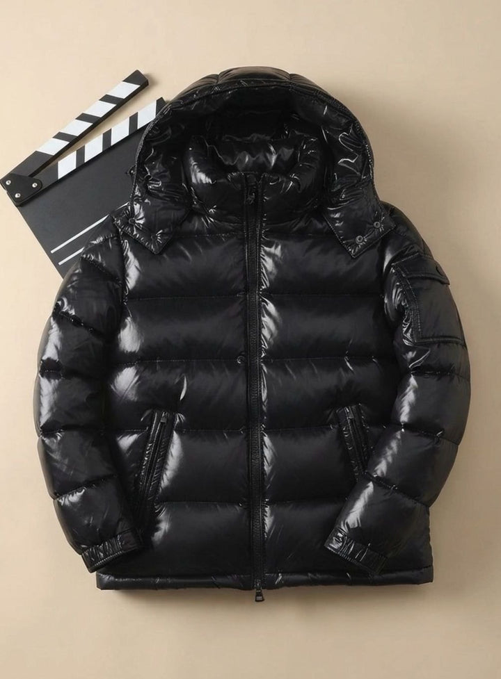 Herren Winterjacke Glänzende Winddichte Entendaunen Steppjacke