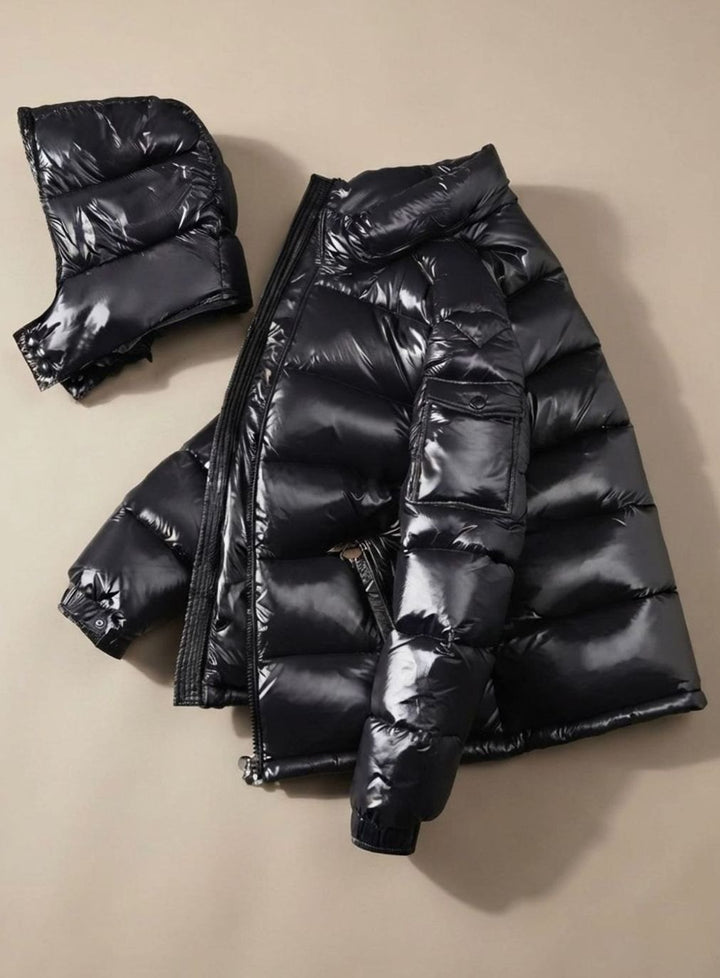 Herren Winterjacke Glänzende Winddichte Entendaunen Steppjacke