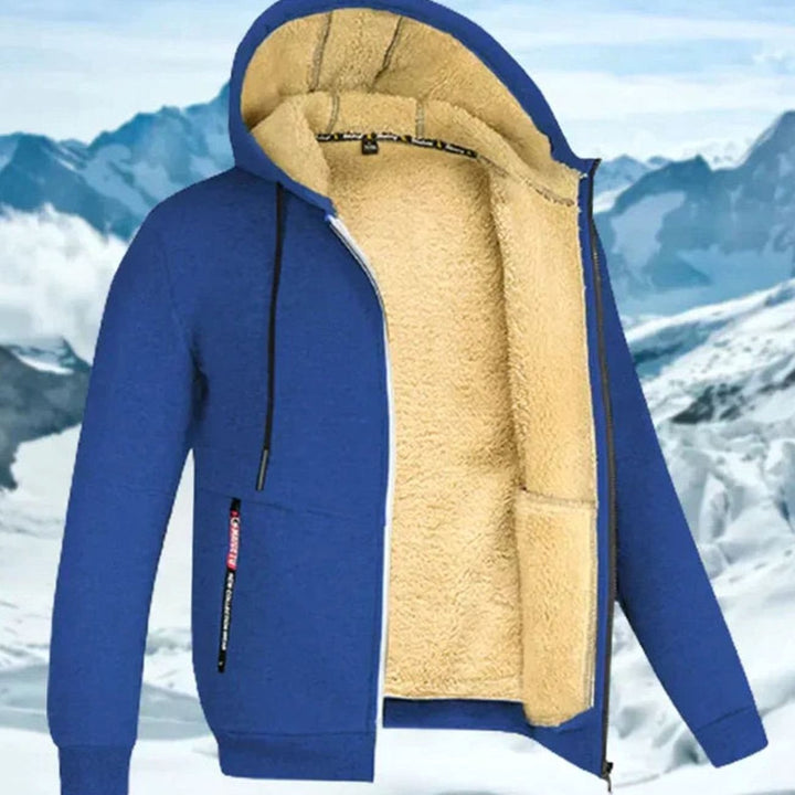 Herren Winterjacke mit Fleece-Futter und Kapuze - Königsblau