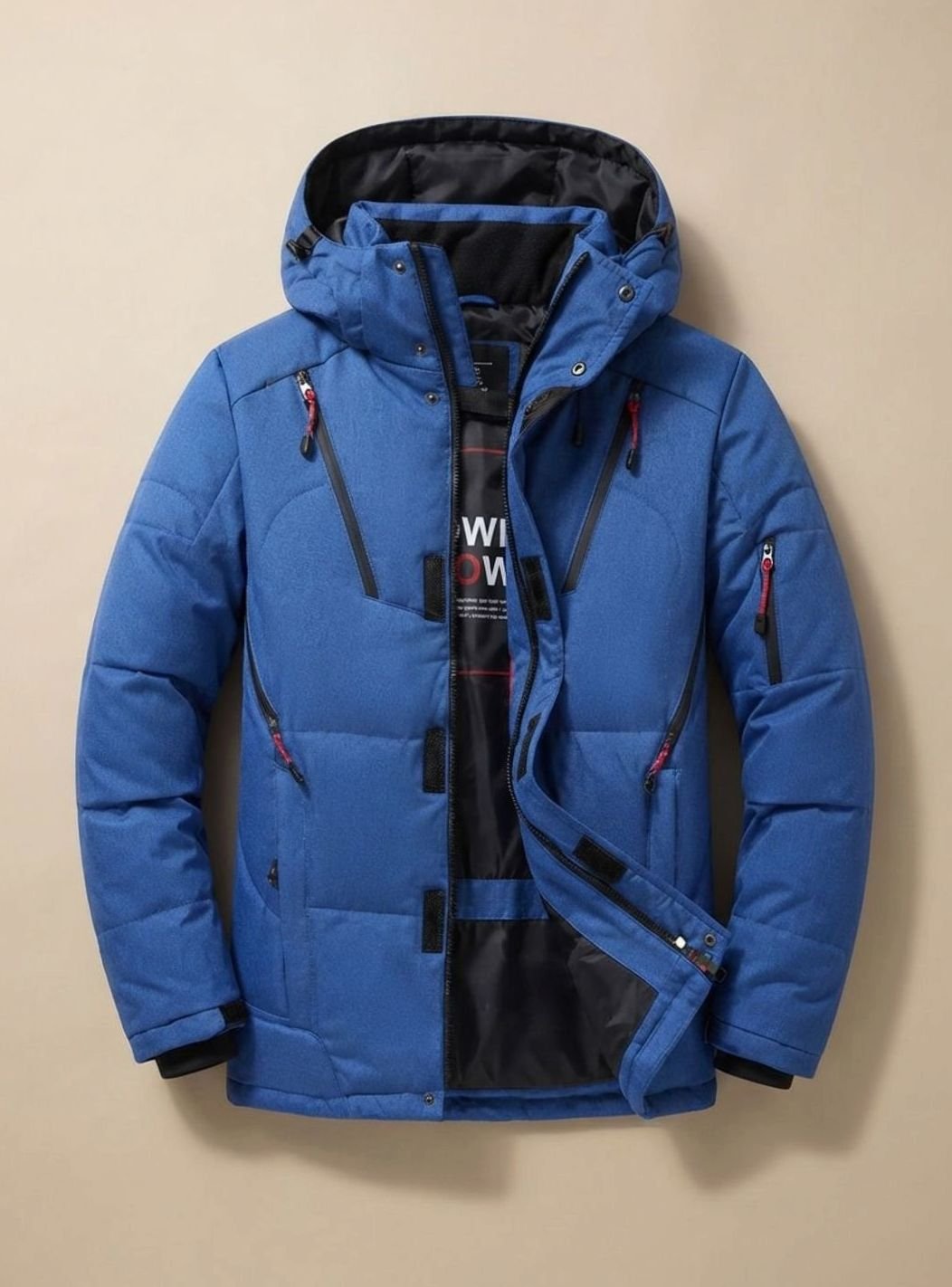 Herren Winterjacke Warme Gefütterte Kapuzenjacke Winddicht