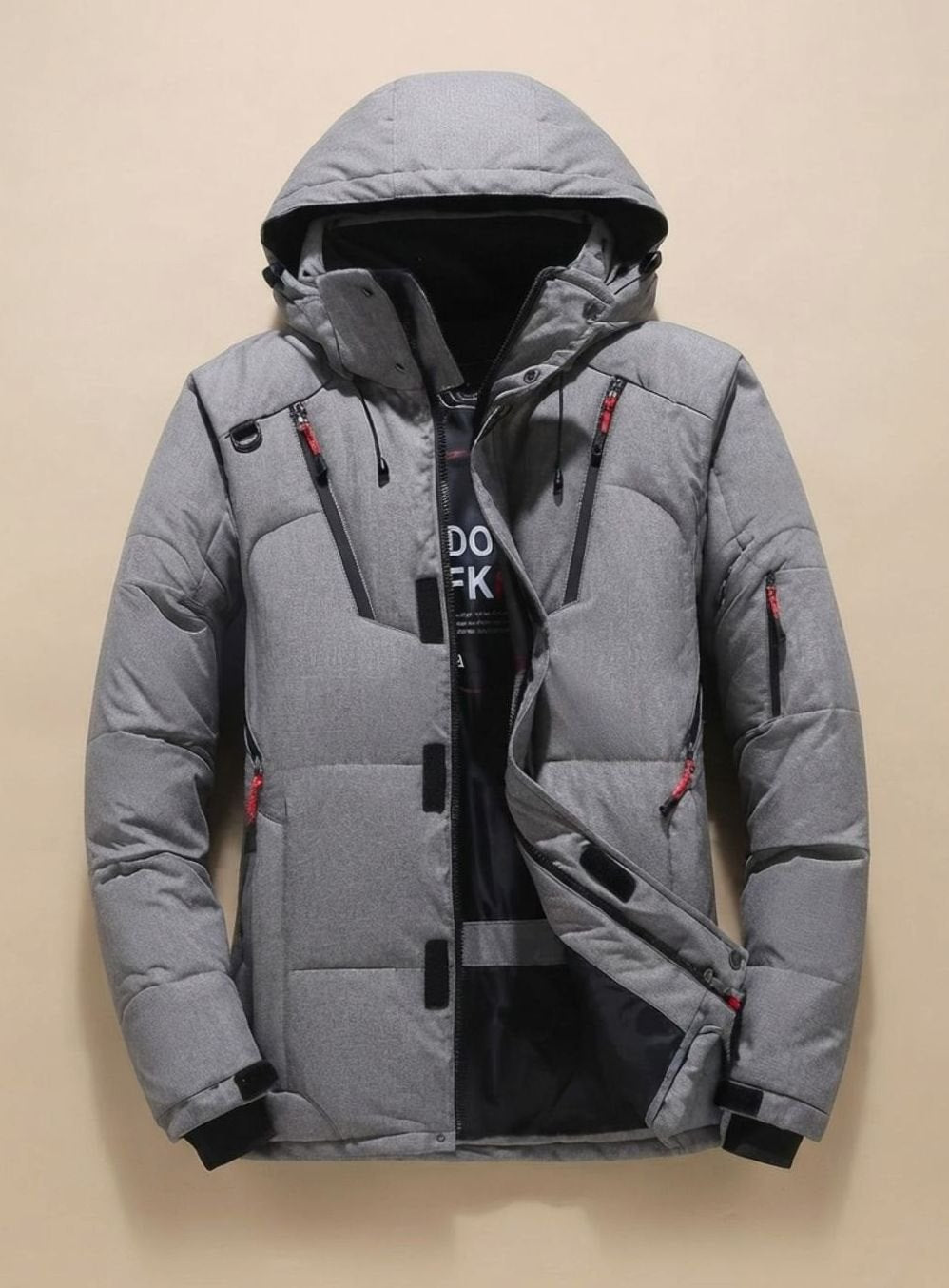 Herren Winterjacke Warme Gefütterte Kapuzenjacke Winddicht