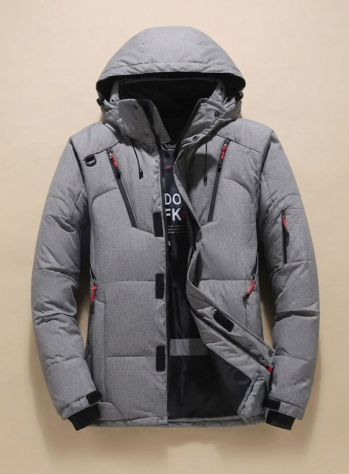 Herren Winterjacke Warme Gefütterte Kapuzenjacke Winddicht