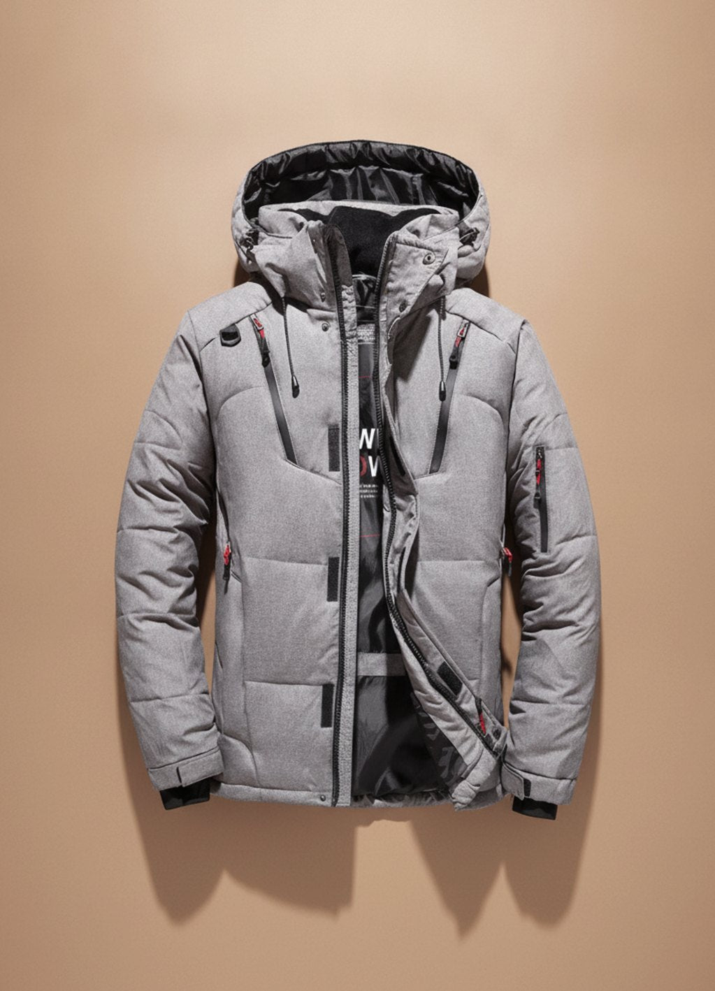 Herren Winterjacke Warme Gefütterte Kapuzenjacke Winddicht