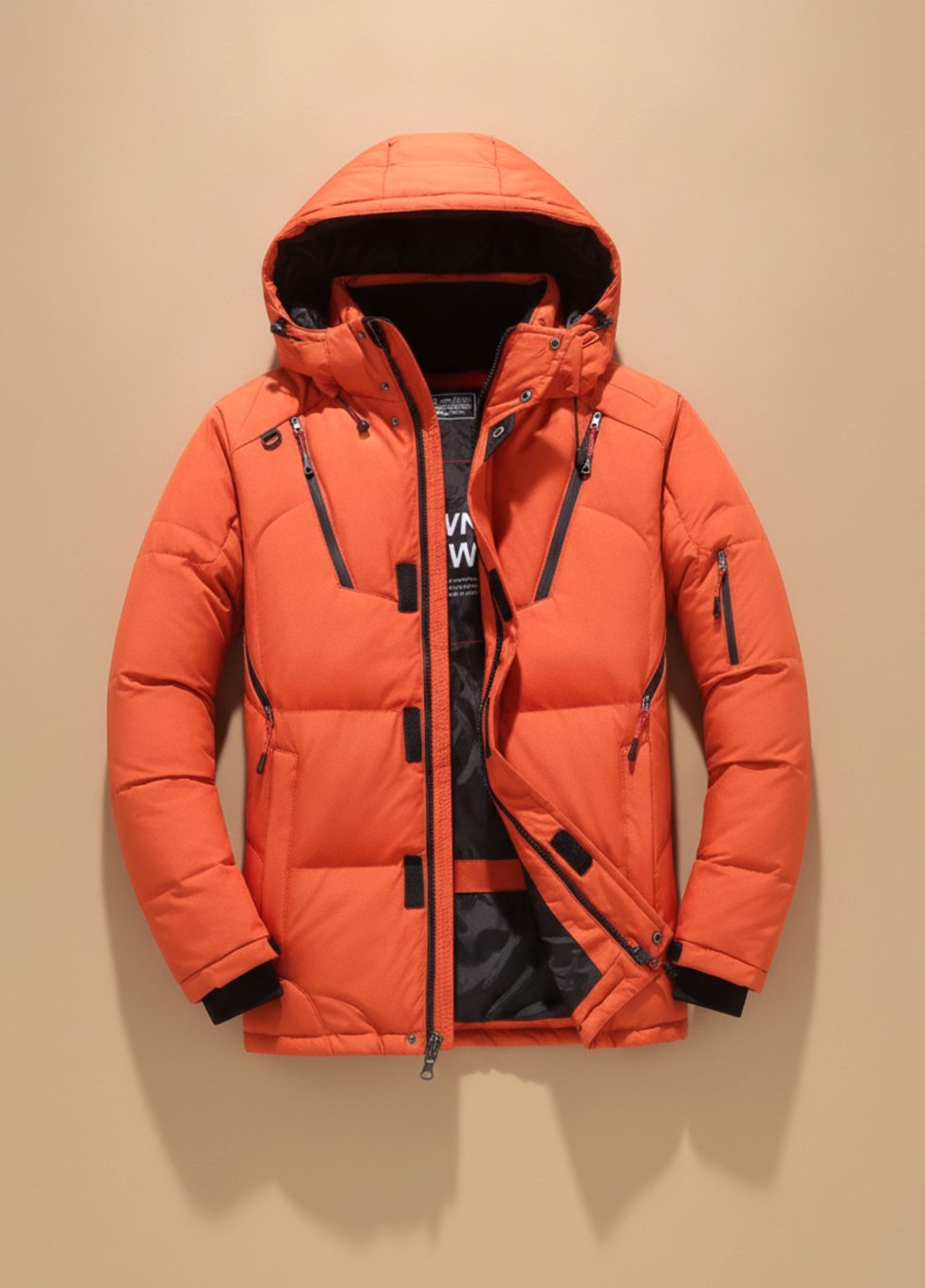 Herren Winterjacke Warme Gefütterte Kapuzenjacke Winddicht