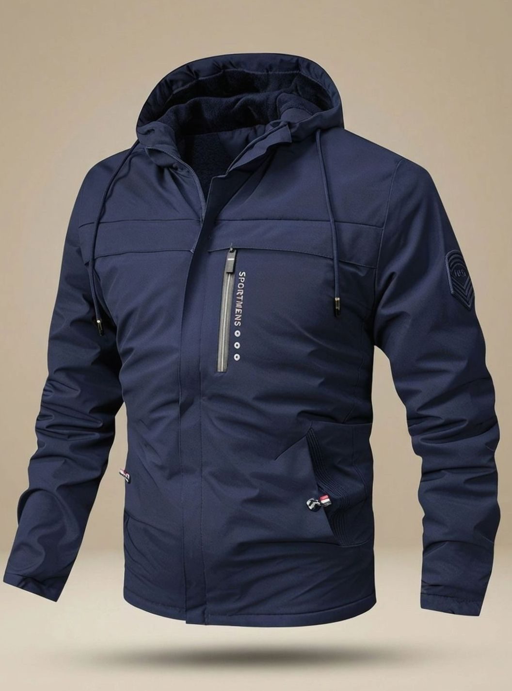 Herren Winterjacke Wasserdichte Kapuzenjacke Warm Gefüttert - Dunkelblau