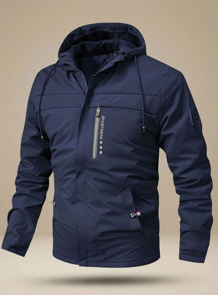 Herren Winterjacke Wasserdichte Kapuzenjacke Warm Gefüttert - Dunkelblau