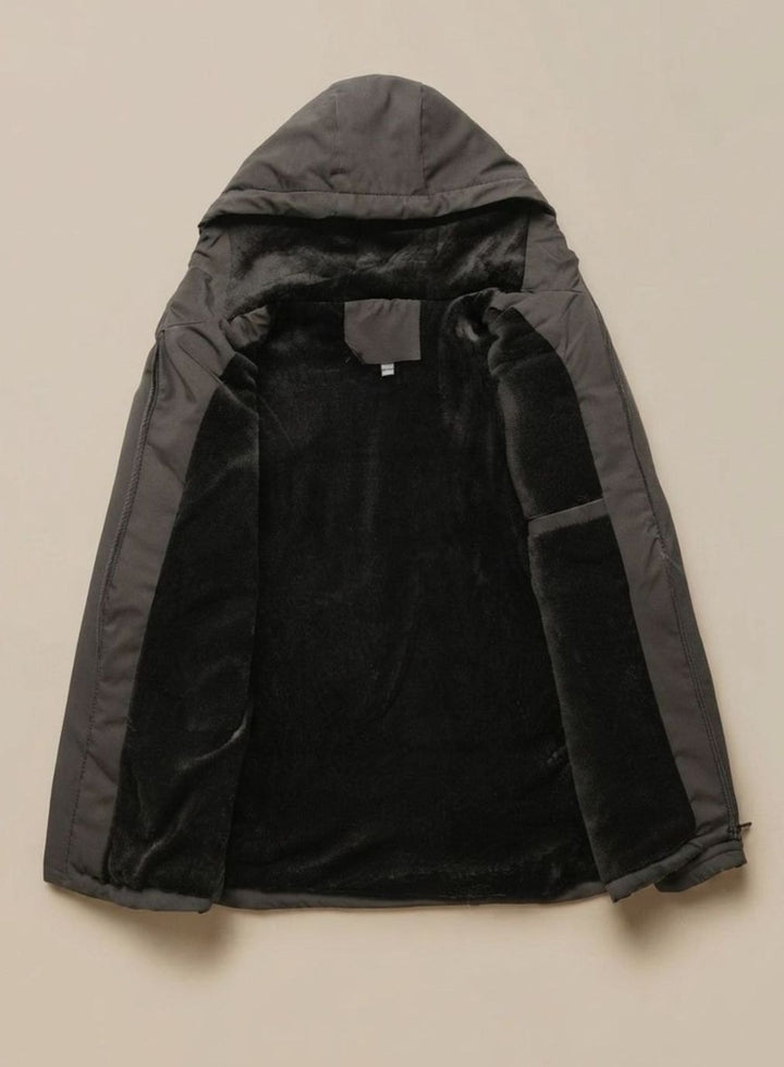 Herren Winterjacke Wasserdichte Kapuzenjacke Warm Gefüttert