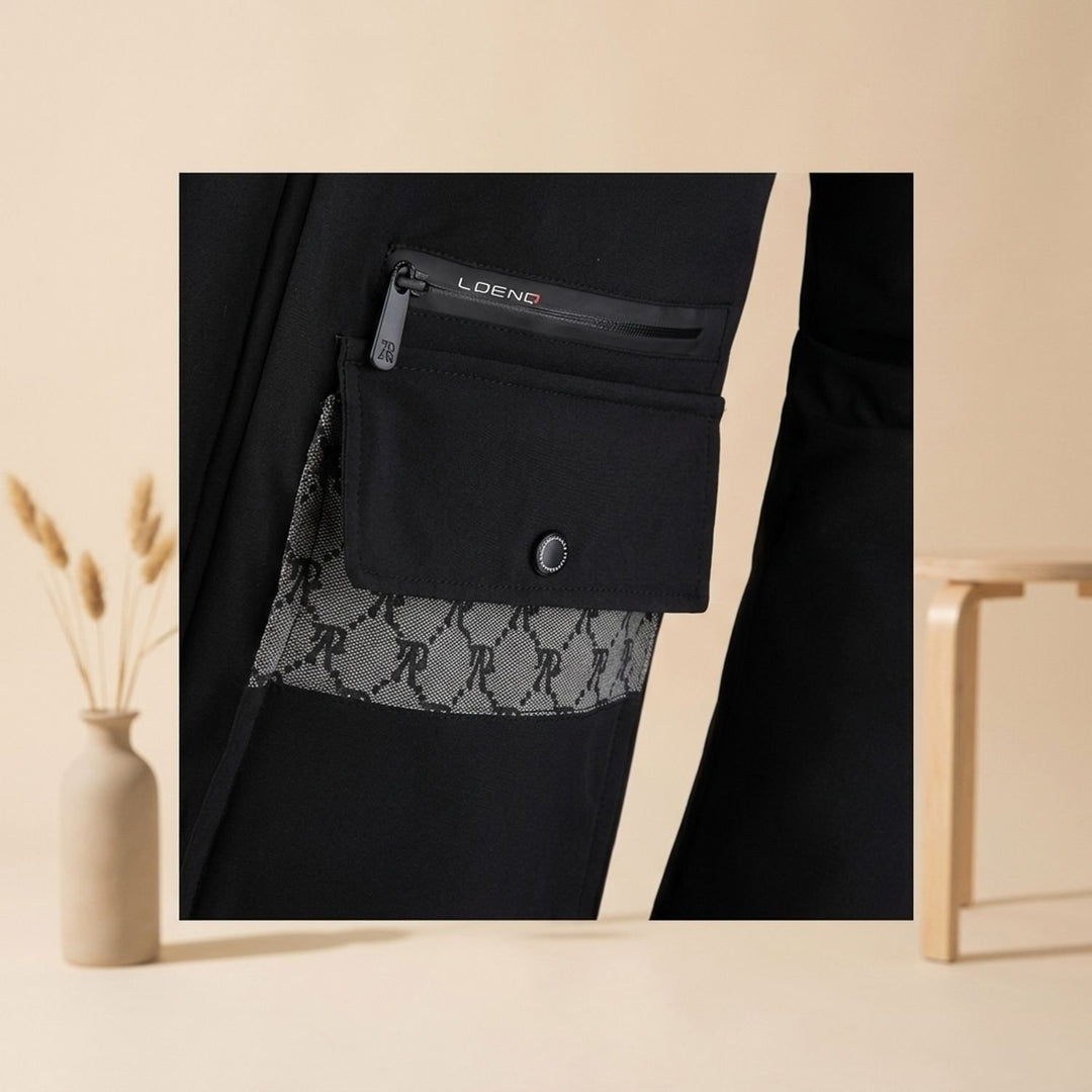Herren Wintermantel mit Fellkapuze und Mehrfachtaschen