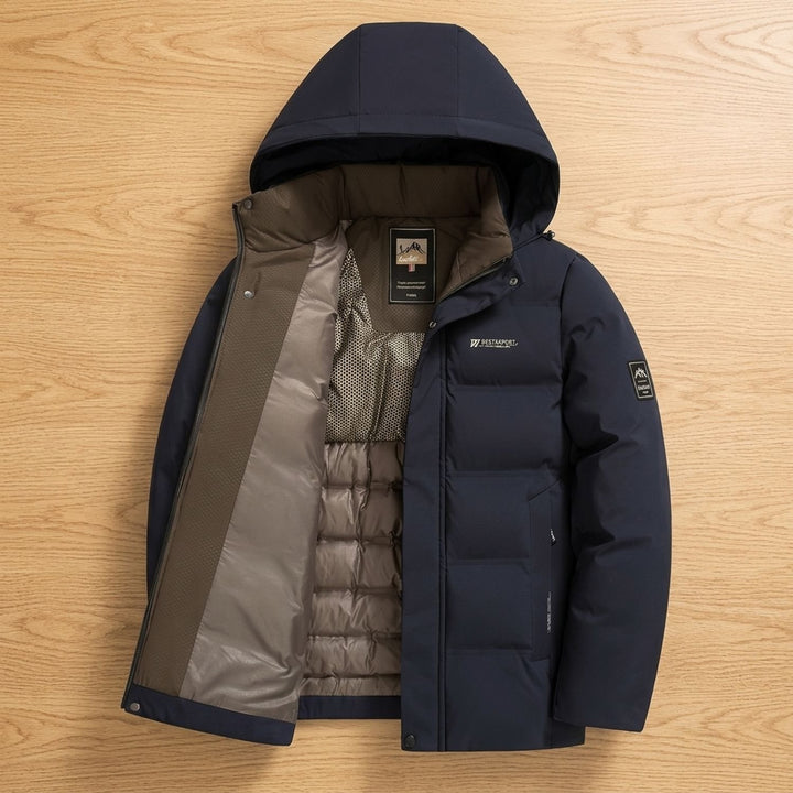 Herren Wintermantel Oversized Kapuzenmantel Gefüttert