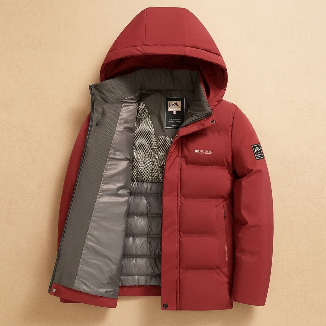 Herren Wintermantel Oversized Kapuzenmantel Gefüttert