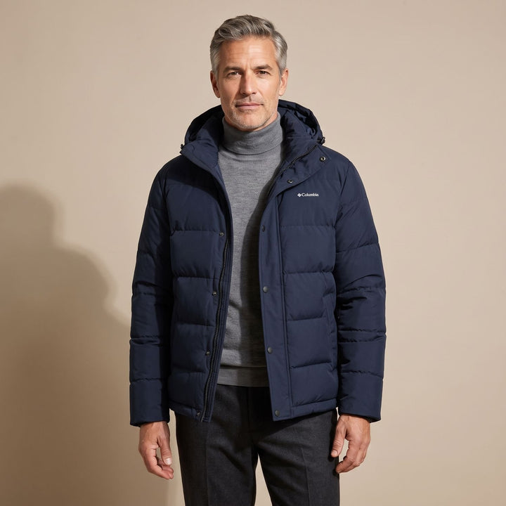 Herren Wintermantel Oversized Kapuzenmantel Gefüttert - Schwarz