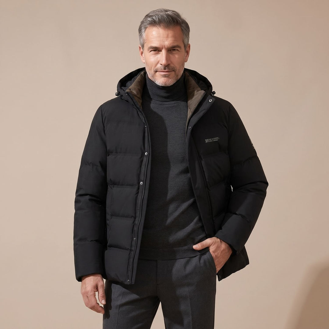 Herren Wintermantel Oversized Kapuzenmantel Gefüttert