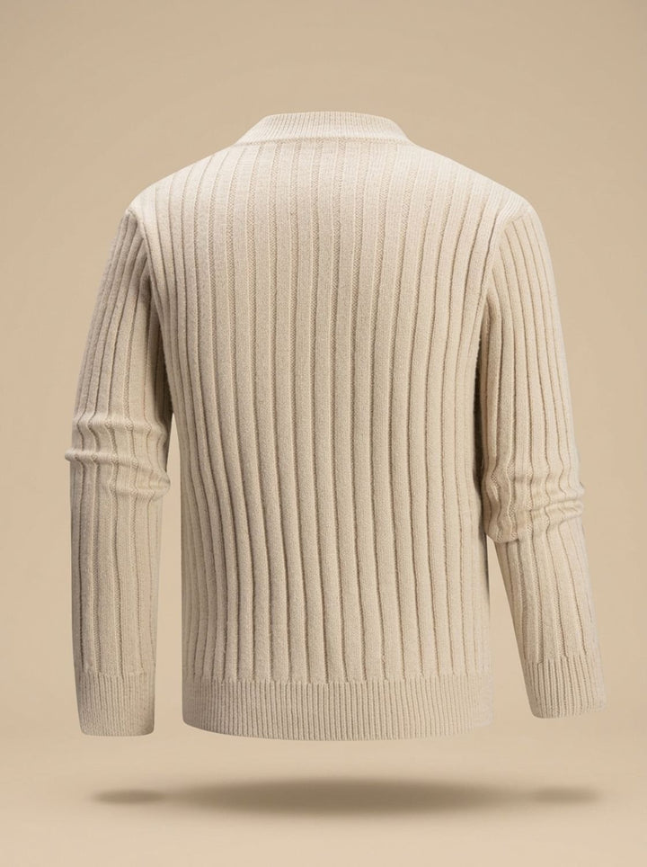 Herren Zopfmuster Feinstrick-Pullover mit kurzem Rollkragen Regular Fit, Blue