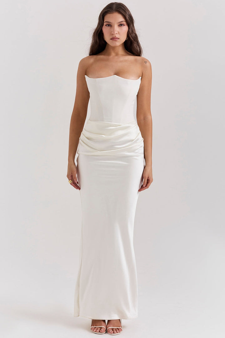 Renate | Damen Trägerloses Maxi Kleid für Hochzeitsgäste