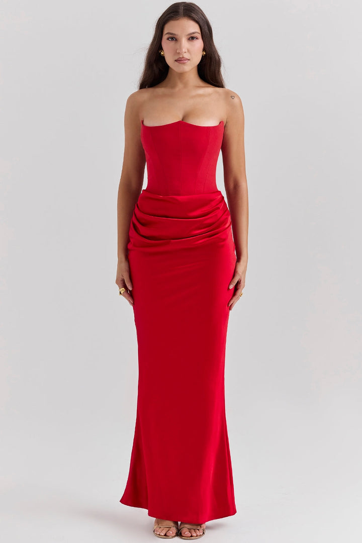 Renate | Damen Trägerloses Maxi Kleid für Hochzeitsgäste