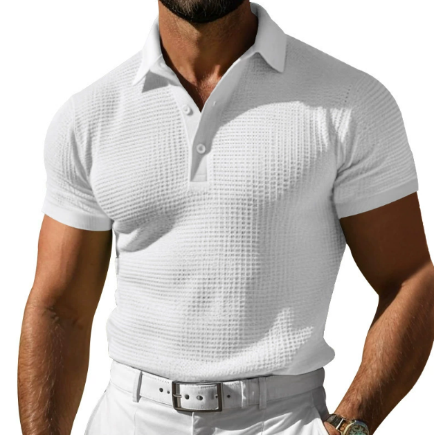 Theo | Herren Strukturierte Schmale Passform Polo-Shirt