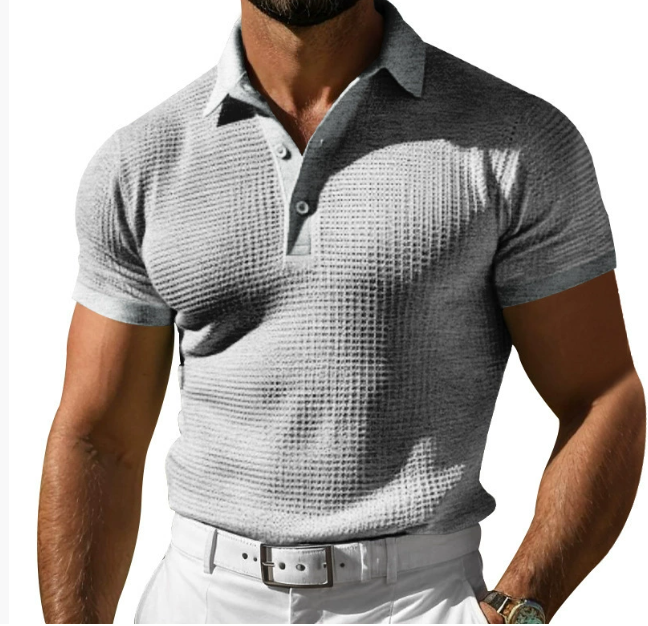 Theo | Herren Strukturierte Schmale Passform Polo-Shirt