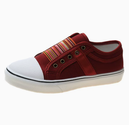 Lara | Damen Trendige Gestreifte Canvas-Sneaker
