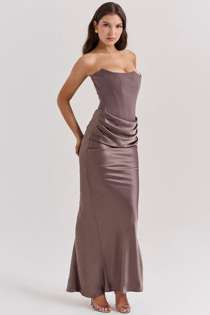 Renate | Damen Trägerloses Maxi Kleid für Hochzeitsgäste