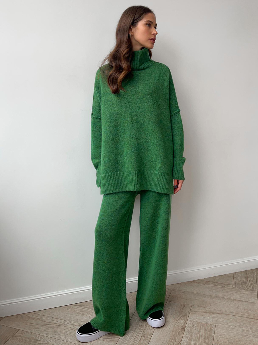 Eva | Damen Gemütliches Oversize Strickpullover Lounge-Set