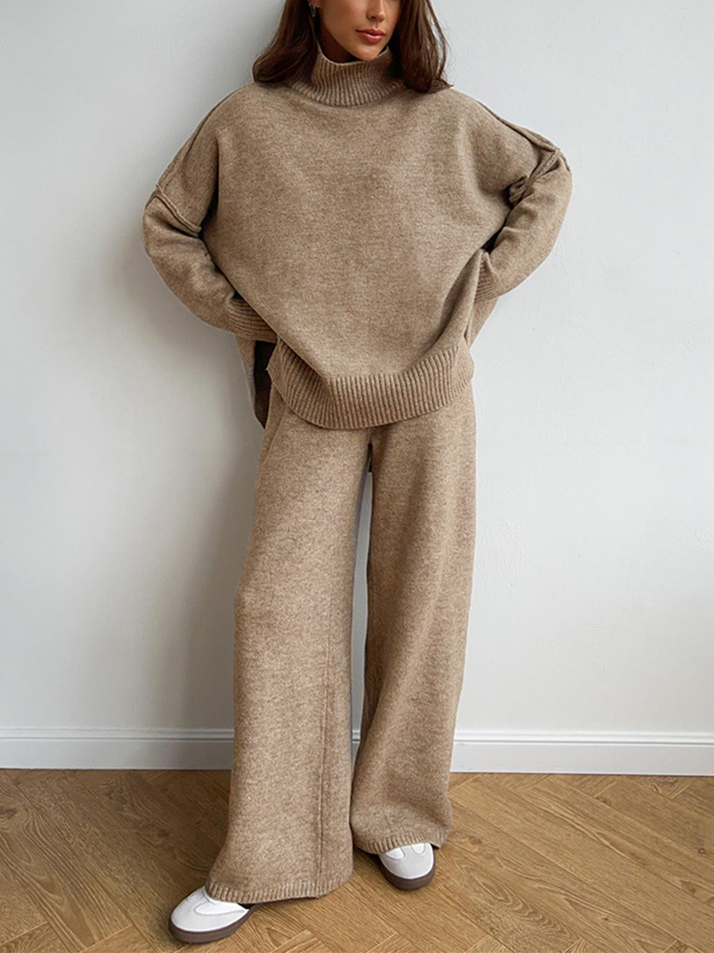 Eva | Damen Gemütliches Oversize Strickpullover Lounge-Set