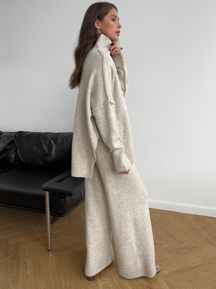 Eva | Damen Gemütliches Oversize Strickpullover Lounge-Set