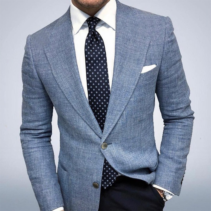 Heinrich | Herren Frühjahrs Strukturierter Taillierter Blazer mit Textur