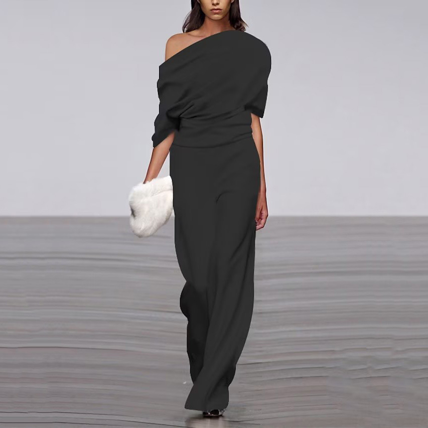 Emma | Damen Schicker One-Shoulder Frühlings-Jumpsuit