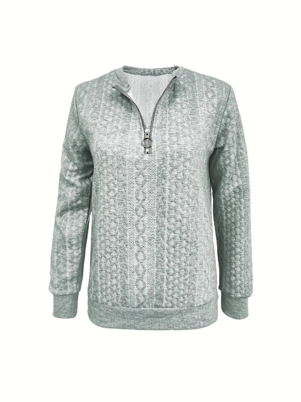 Victoria | Elegantes Damen-Frühlings-Top mit Halb-Reißverschluss